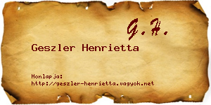 Geszler Henrietta névjegykártya